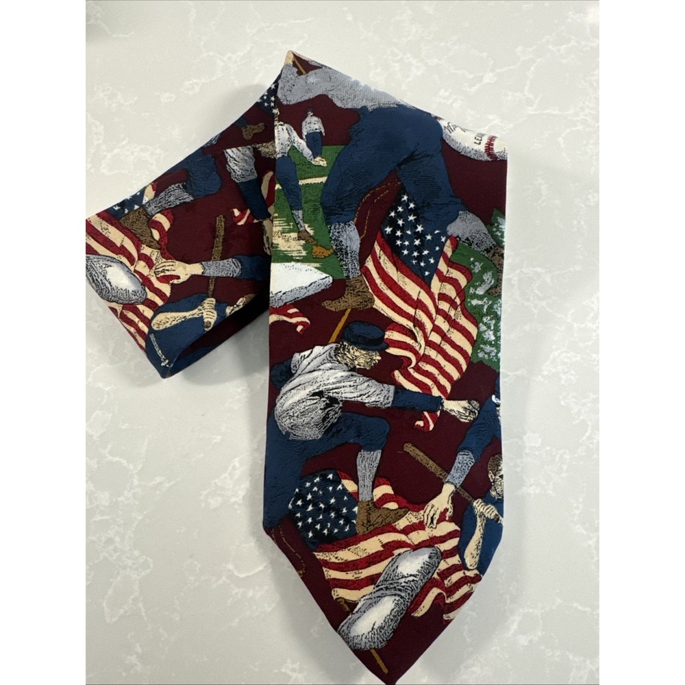 Americana Series Batters Up Men's Tie Tango By Max Raab 100%silk Baseball